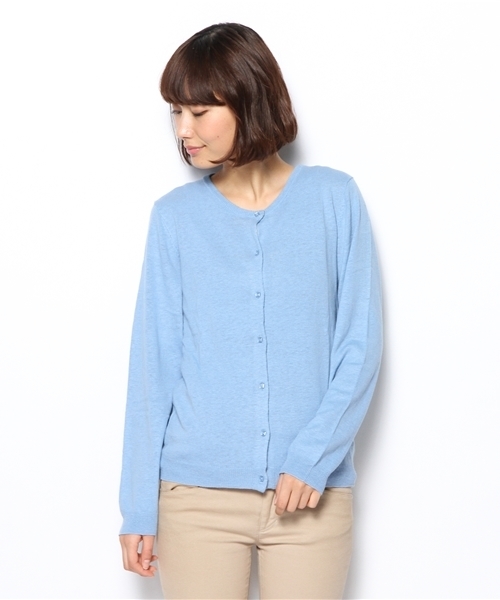 ikka(イッカ)の「12GハイツイストUVカーディガン(カーディガン/ボレロ・レディース・オフホワイト/ブラック/グレー/ブルー/スカイブルー/イエロー/レッド・LARGE/MEDIUM)」の1枚目の写真