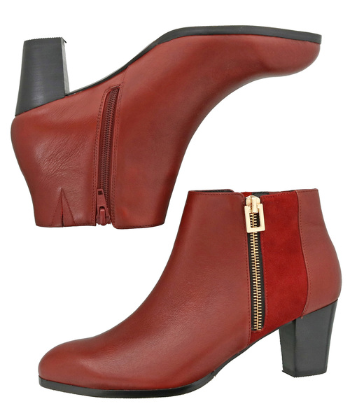 cava cava（サヴァサヴァ）の「〈cava cava（サヴァサヴァ）〉サイドファスナーブーツ（ブーツ・レディース・ブラック/レッド/ガンメタ・23.5cm/23.0cm/24.0cm/24.5cm/22.5cm）」の5枚目の写真