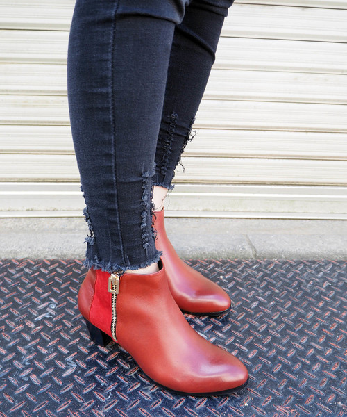 cava cava（サヴァサヴァ）の「〈cava cava（サヴァサヴァ）〉サイドファスナーブーツ（ブーツ・レディース・ブラック/レッド/ガンメタ・23.5cm/23.0cm/24.0cm/24.5cm/22.5cm）」の9枚目の写真