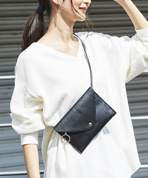 made in standard （メイドインスタンダード）の「made in standard/メイドインスタンダード  ワッフルドロップショルダーヘンリーネックプルオーバー（Tシャツ/カットソー・レディース・ブラック/ブラウン/カーキ/ナチュラル・FREE）」の4枚目の写真