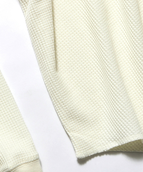 made in standard （メイドインスタンダード）の「made in standard/メイドインスタンダード  ワッフルドロップショルダーヘンリーネックプルオーバー（Tシャツ/カットソー・レディース・ブラック/ブラウン/カーキ/ナチュラル・FREE）」の8枚目の写真