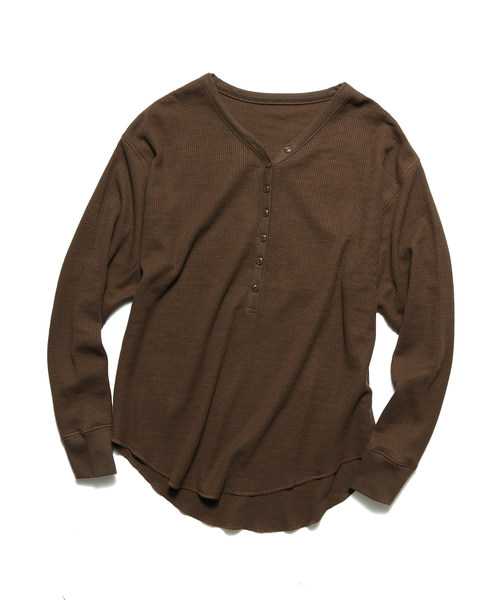 made in standard （メイドインスタンダード）の「made in standard/メイドインスタンダード  ワッフルドロップショルダーヘンリーネックプルオーバー（Tシャツ/カットソー・レディース・ブラック/ブラウン/カーキ/ナチュラル・FREE）」の11枚目の写真