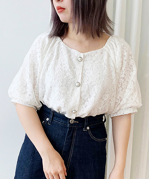 apres jour(アプレジュール)の「レースパールボタンブラウス【ZOZOTOWN限定アイテム】(シャツ/ブラウス・レディース・ベージュ/オフホワイト/ライトグリーン/モカ・フリー)」の6枚目の写真