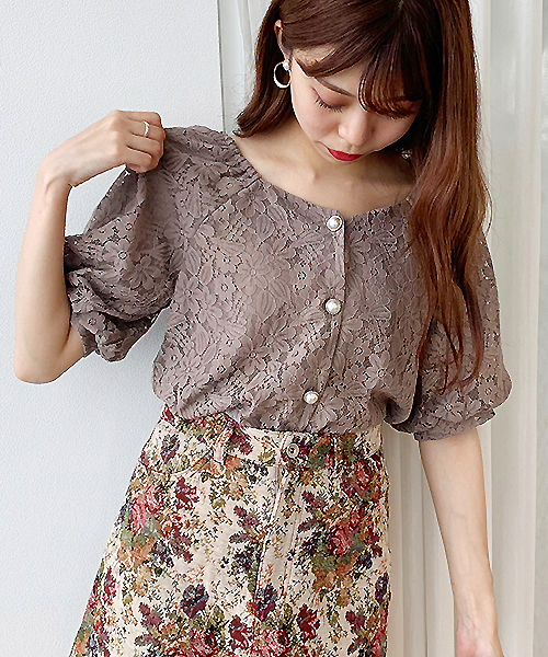 apres jour(アプレジュール)の「レースパールボタンブラウス【ZOZOTOWN限定アイテム】(シャツ/ブラウス・レディース・ベージュ/オフホワイト/ライトグリーン/モカ・フリー)」の14枚目の写真