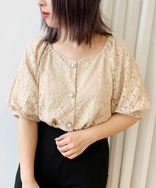 apres jour(アプレジュール)の「レースパールボタンブラウス【ZOZOTOWN限定アイテム】(シャツ/ブラウス・レディース・ベージュ/オフホワイト/ライトグリーン/モカ・フリー)」の16枚目の写真