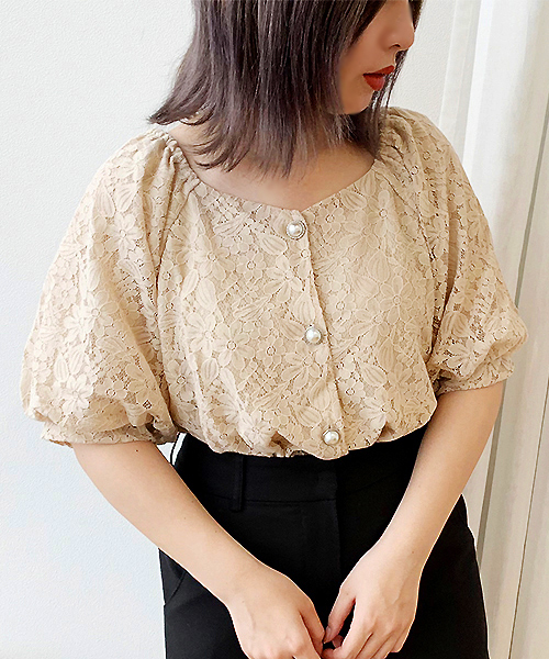 apres jour(アプレジュール)の「レースパールボタンブラウス【ZOZOTOWN限定アイテム】(シャツ/ブラウス・レディース・ベージュ/オフホワイト/ライトグリーン/モカ・フリー)」の18枚目の写真