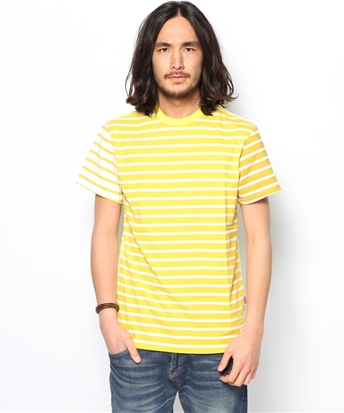 adidas Originals(アディダスオリジナルス)の「アディダス オリジナルス×ベドウィン adidas Originals BW BORDER TEE(Tシャツ/カットソー・メンズ・レッド/イエロー/グリーン・SMALL/X-LARGE/LARGE/MEDIUM)」の1枚目の写真