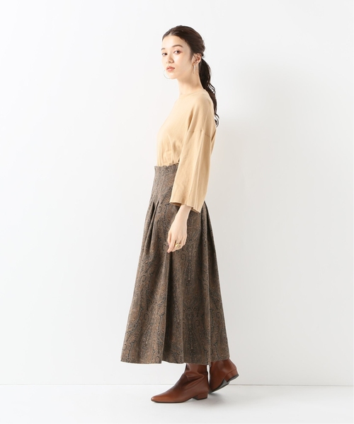 セール】IENA LA BOUCLE ペイズリージャガード タックスカート