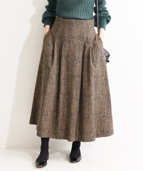 セール】IENA LA BOUCLE ペイズリージャガード タックスカート
