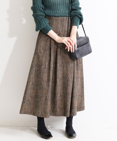 セール】IENA LA BOUCLE ペイズリージャガード タックスカート