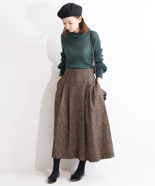 セール】IENA LA BOUCLE ペイズリージャガード タックスカート
