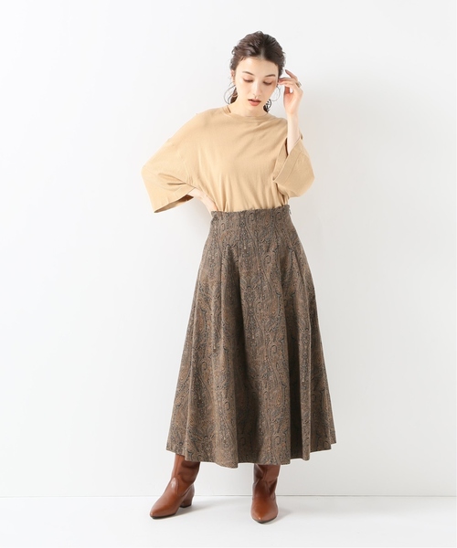 セール】IENA LA BOUCLE ペイズリージャガード タックスカート
