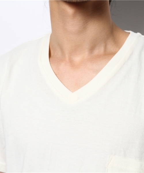 WEGO（ウィゴー）の「WEGO/USコットンVネックポケットTシャツ（Tシャツ/カットソー・メンズ・ホワイト/ブラック/杢グレー・LARGE/MEDIUM）」の7枚目の写真