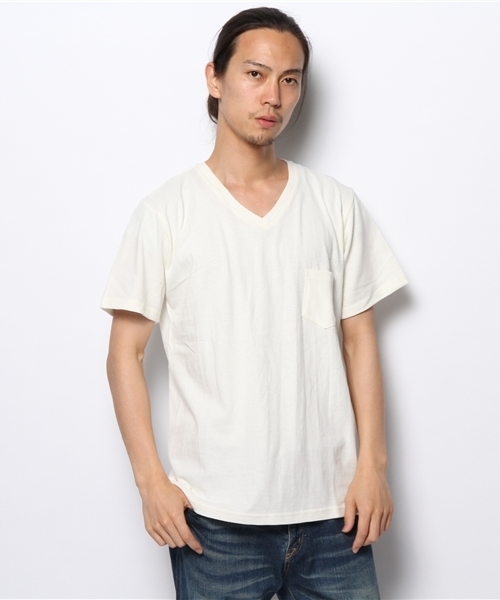 WEGO（ウィゴー）の「WEGO/USコットンVネックポケットTシャツ（Tシャツ/カットソー・メンズ・ホワイト/ブラック/杢グレー・LARGE/MEDIUM）」の11枚目の写真