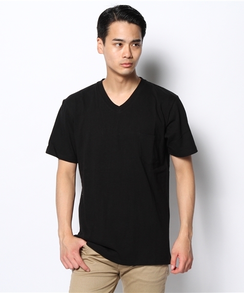 WEGO（ウィゴー）の「WEGO/USコットンVネックポケットTシャツ（Tシャツ/カットソー・メンズ・ホワイト/ブラック/杢グレー・LARGE/MEDIUM）」の13枚目の写真