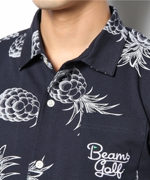 【美品】ビームスゴルフ ゴルフウェア 半袖シャツ アロハ 総柄 XLサイズ BEAMS GOLF ビームスゴルフ ×SUN SURF 半袖ポロシャツ 総柄