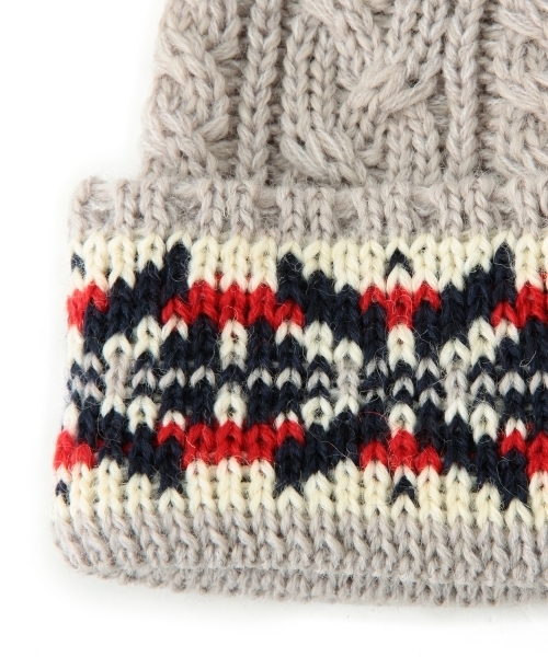 BEAMS（ビームス）の「◎BEAMS / フェアイルカフ ケーブルニットキャップ（ニットキャップ/ビーニー・メンズ・ライトグレー/ブラック/ネイビー・ONE SIZE）」の12枚目の写真
