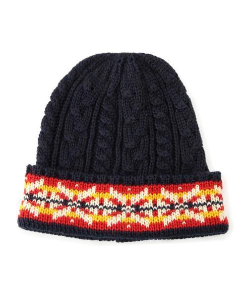 BEAMS（ビームス）の「◎BEAMS / フェアイルカフ ケーブルニットキャップ（ニットキャップ/ビーニー・メンズ・ライトグレー/ブラック/ネイビー・ONE SIZE）」の7枚目の写真