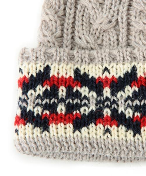 BEAMS（ビームス）の「◎BEAMS / フェアイルカフ ケーブルニットキャップ（ニットキャップ/ビーニー・メンズ・ライトグレー/ブラック/ネイビー・ONE SIZE）」の9枚目の写真