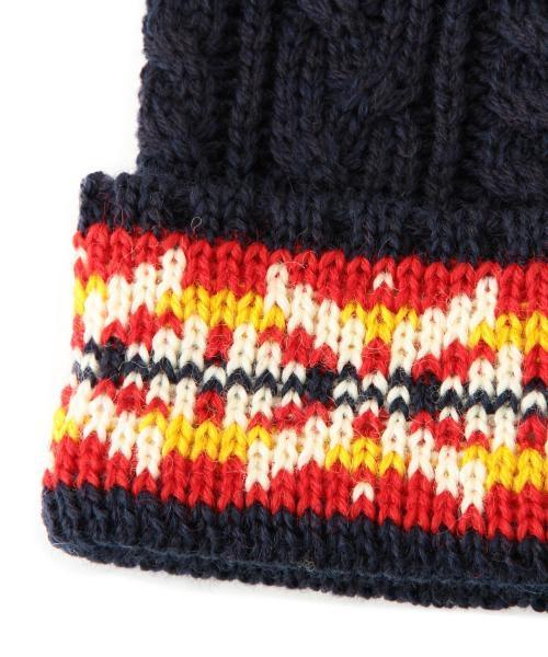 BEAMS（ビームス）の「◎BEAMS / フェアイルカフ ケーブルニットキャップ（ニットキャップ/ビーニー・メンズ・ライトグレー/ブラック/ネイビー・ONE SIZE）」の5枚目の写真