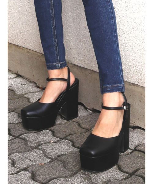 EMODA レースアップリボンパンプス L ブラック EMODA パンプス レースアップリボンパンプス : ZOZOTOWN Yahoo