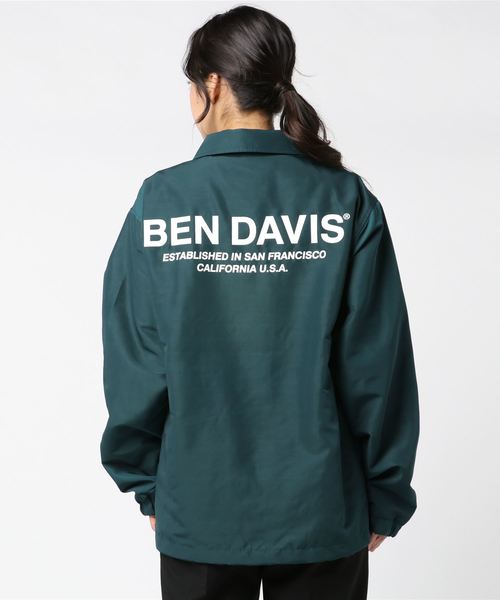 BEN DAVIS（ベンデイビス）の「BEN DAVIS/ベンデイビス ロゴプリント コーチジャケット（ナイロンジャケット・メンズ・ワイン/ダークグリーン/ブラック・XL/L/M）」の5枚目の写真