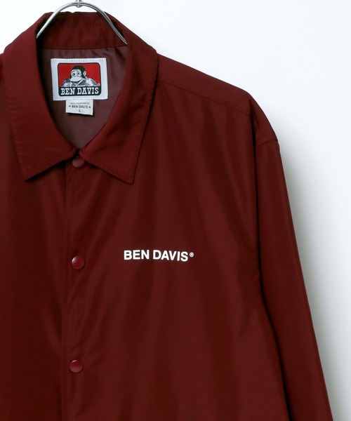 BEN DAVIS（ベンデイビス）の「BEN DAVIS/ベンデイビス ロゴプリント コーチジャケット（ナイロンジャケット・メンズ・ワイン/ダークグリーン/ブラック・XL/L/M）」の3枚目の写真