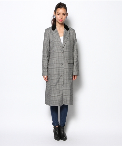EMODA（エモダ）の「PLAIN GLENCHECKエドワードロングJK（テーラードジャケット・レディース・その他・MEDIUM）」の2枚目の写真