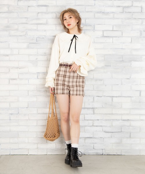 WEGO（ウィゴー）の「WEGO/リボンタイ付きボリュームテールスリーブブラウス（シャツ/ブラウス・レディース・ホワイト/アイボリー・FREE）」の19枚目の写真