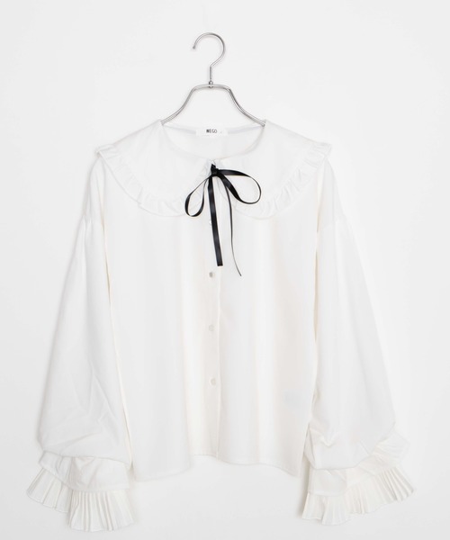WEGO（ウィゴー）の「WEGO/リボンタイ付きボリュームテールスリーブブラウス（シャツ/ブラウス・レディース・ホワイト/アイボリー・FREE）」の18枚目の写真