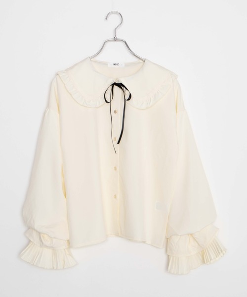 WEGO（ウィゴー）の「WEGO/リボンタイ付きボリュームテールスリーブブラウス（シャツ/ブラウス・レディース・ホワイト/アイボリー・FREE）」の17枚目の写真