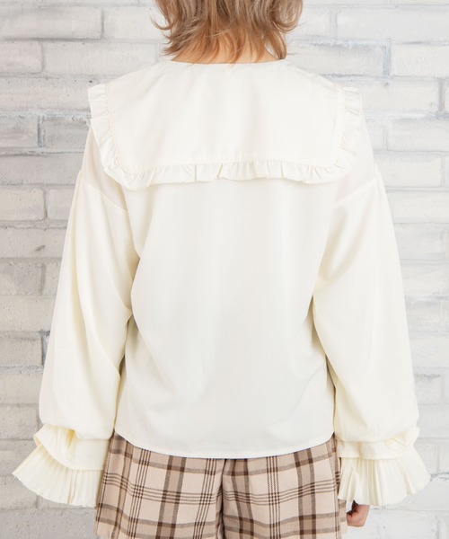 WEGO（ウィゴー）の「WEGO/リボンタイ付きボリュームテールスリーブブラウス（シャツ/ブラウス・レディース・ホワイト/アイボリー・FREE）」の6枚目の写真