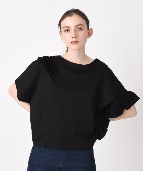 RAW FUDGE（ローファッジ）の「ポイントカットプルオーバー（Tシャツ/カットソー・レディース・オフホワイト/ブラック/パープル・M）」の3枚目の写真