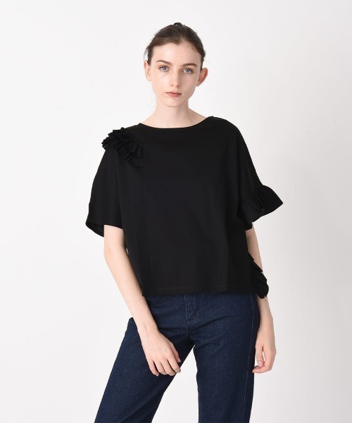 RAW FUDGE（ローファッジ）の「ポイントカットプルオーバー（Tシャツ/カットソー・レディース・オフホワイト/ブラック/パープル・M）」の7枚目の写真
