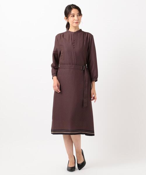 J.PRESS Ladies(J.プレス レディス)の「【洗える】ジオメトリックプリント ワンピース(ワンピース・レディース・グレー系5/ネイビー系5・XS)」の5枚目の写真