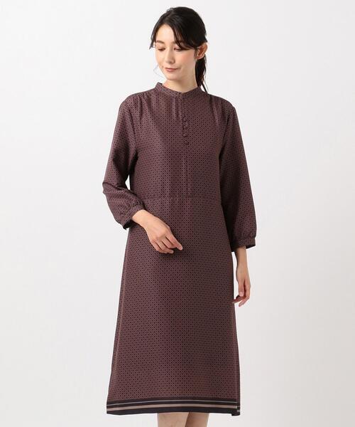 J.PRESS Ladies(J.プレス レディス)の「【洗える】ジオメトリックプリント ワンピース(ワンピース・レディース・グレー系5/ネイビー系5・XS)」の4枚目の写真