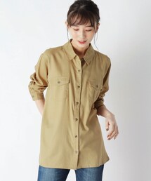 SHOO・LA・RUE | 【M-3L】なめらかタッチ胸ポケットシャツ「デリシャツ」(シャツ/ブラウス)
