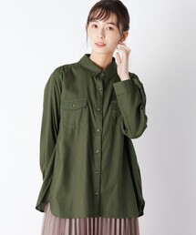 SHOO・LA・RUE | 【M-3L】なめらかタッチ胸ポケットシャツ「デリシャツ」(シャツ/ブラウス)