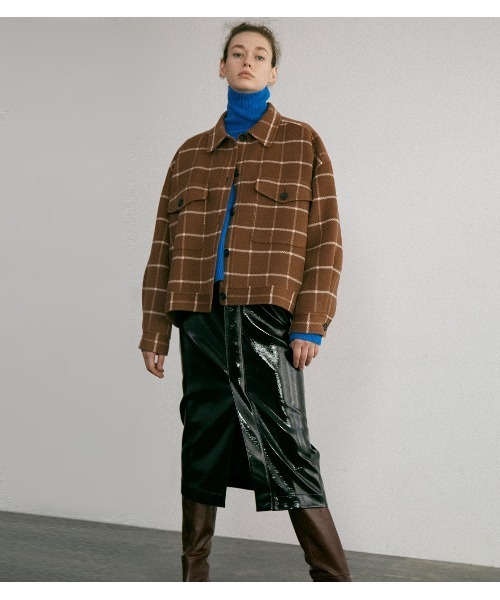 LE CIEL BLEU ルシェルブルー スカート レザー 切り替え LE CIEL BLEU ルシェルブルー スカート レザー 切り替え