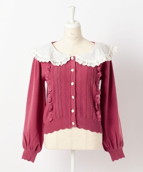 ミルフィーユクローゼットバイロディスポット ケープ 丸襟 フリル レース 高級 ミルフィーユクローゼットバイロディスポット ケープ 丸襟