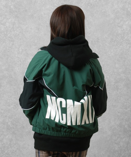 セール ロゴ刺繍 Champion ブルゾン チャンピオン トラックジャケット ロゴ刺繍 フルジップ 切替 フルジップ ブルゾン ジャケット ナイロンジャケット Champion チャンピオン のファッション