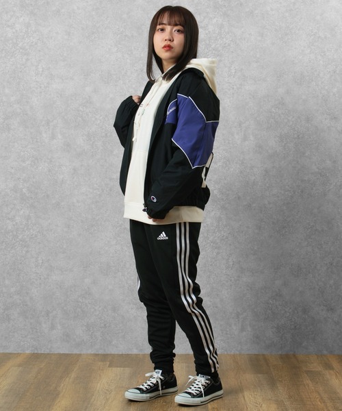 Champion(チャンピオン)の「【Champion/チャンピオン】 トラックジャケット ロゴ刺繍 切替 フルジップ ブルゾン ジャケット(ナイロンジャケット・メンズ・ブラック/レッド/グリーン・S/M/L)」の14枚目の写真