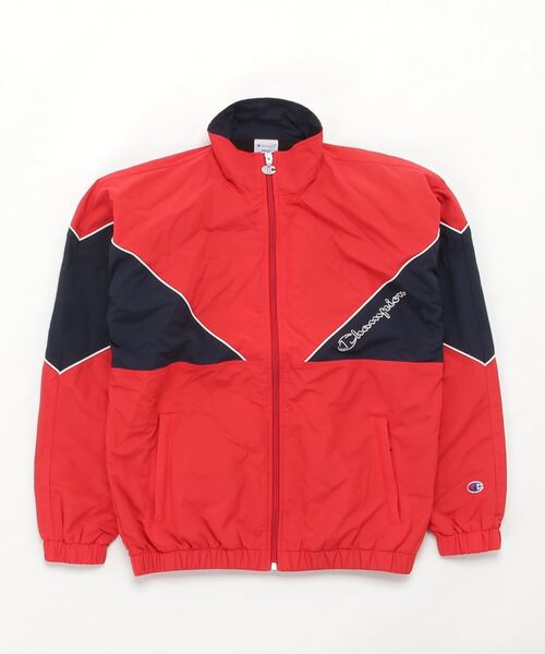 Champion(チャンピオン)の「【Champion/チャンピオン】 トラックジャケット ロゴ刺繍 切替 フルジップ ブルゾン ジャケット(ナイロンジャケット・メンズ・ブラック/レッド/グリーン・S/M/L)」の13枚目の写真