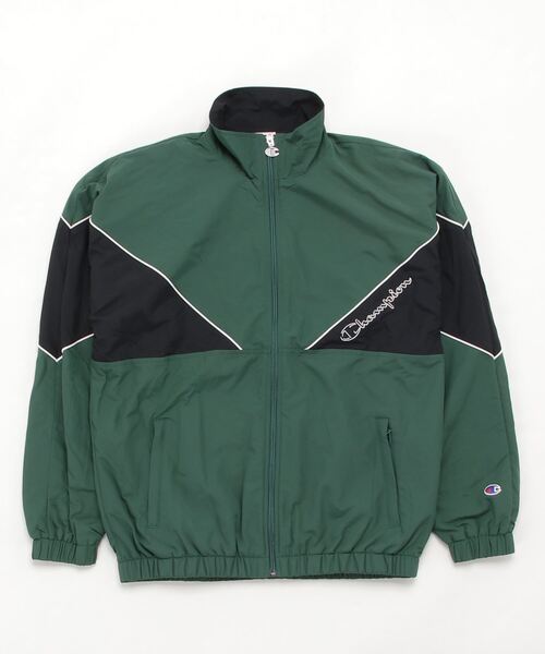 Champion(チャンピオン)の「【Champion/チャンピオン】 トラックジャケット ロゴ刺繍 切替 フルジップ ブルゾン ジャケット(ナイロンジャケット・メンズ・ブラック/レッド/グリーン・S/M/L)」の12枚目の写真