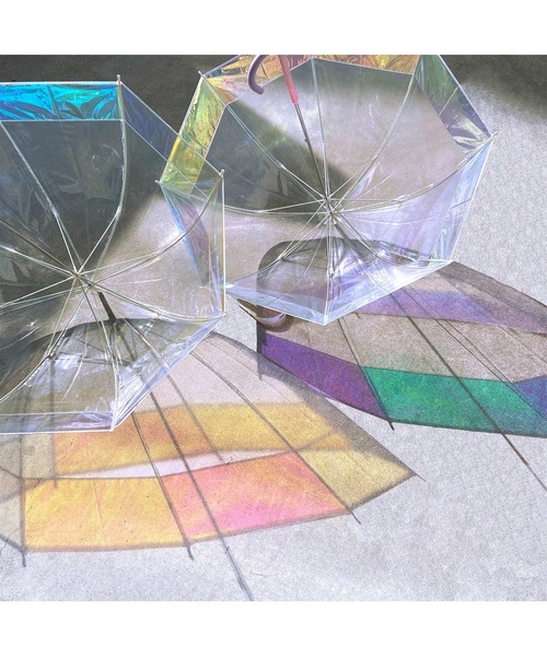 Wpc.（ダブリュピーシー）の「プラスチックアンブレラ（ビニール傘）ドームシルエット シャイニーアンブレラ（長傘・レディース・オフホワイト/ピンク・FREE）」の7枚目の写真