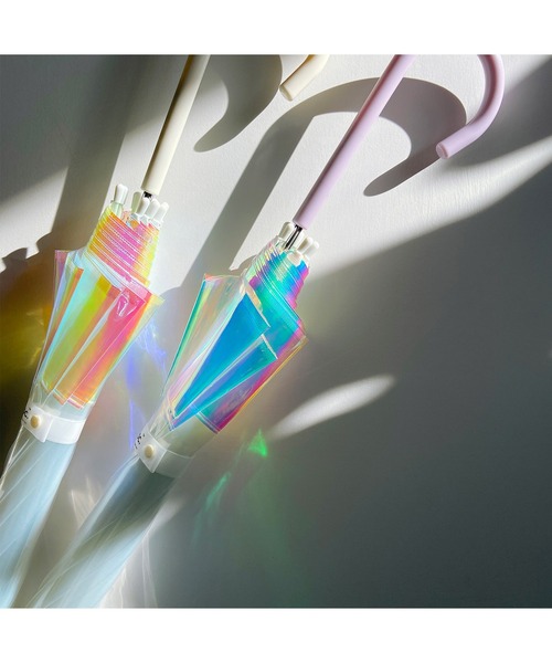 Wpc.（ダブリュピーシー）の「プラスチックアンブレラ（ビニール傘）ドームシルエット シャイニーアンブレラ（長傘・レディース・オフホワイト/ピンク・FREE）」の9枚目の写真