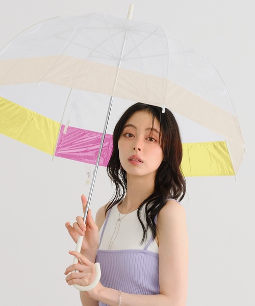 Wpc.（ダブリュピーシー）の「プラスチックアンブレラ（ビニール傘）ドームシルエット シャイニーアンブレラ（長傘・レディース・オフホワイト/ピンク・FREE）」の10枚目の写真