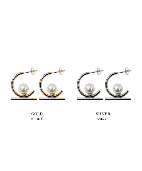 MODE ROBE（モードローブ）の「パールデザインサークルピアス（ピアス（両耳用）・レディース・ゴールド/シルバー・FREE）」の8枚目の写真