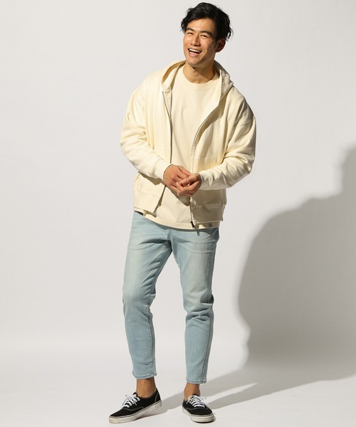 BAYFLOW（ベイフロー）の「WEB限定 ピグメントZIPパーカー L/S（パーカー・メンズ・ベージュ/オリーブ/ブルー/ホワイト/チャコール/ベビーピンク・LARGE/MEDIUM）」の9枚目の写真
