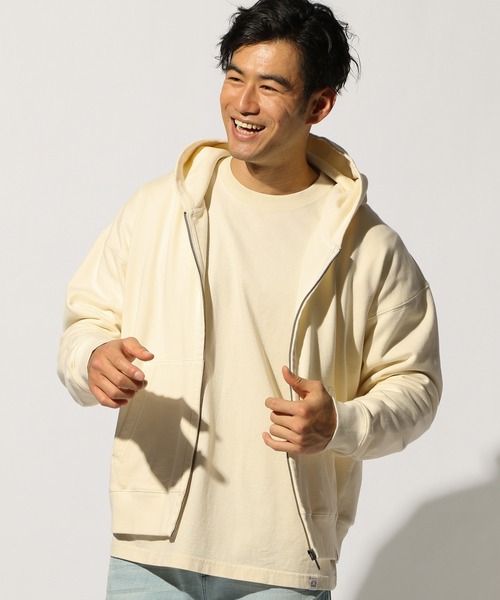 BAYFLOW（ベイフロー）の「WEB限定 ピグメントZIPパーカー L/S（パーカー・メンズ・ベージュ/オリーブ/ブルー/ホワイト/チャコール/ベビーピンク・LARGE/MEDIUM）」の10枚目の写真
